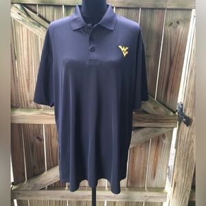 West Virginia University WV Navy Polo Style Shirt by Vansport Performance XL